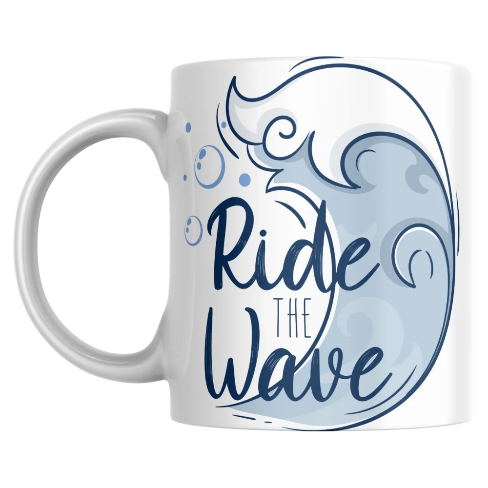 Ride The Wave Mug: Chomp Crew Collection - 12 / 15oz Mug | Cute and Kawaii Premium Mugs for Coffee, Tea, Hot Drinks, and More!
