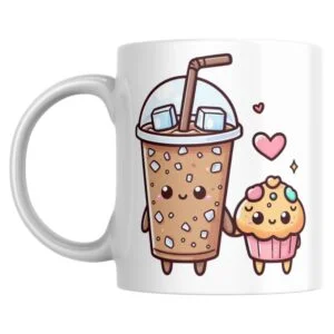 Iced Coffee N' Muffin Mug: Bon Appétit Buddies Collection - 12 / 15oz Mug | Cute and Kawaii Premium Mugs for Coffee, Tea, Hot Drinks, and More!