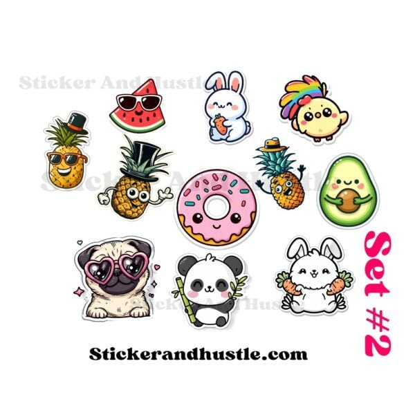 Kawaii Cuties: Cartoon Sticker Pack | Premium Vinyl Stickers for Stanley, HydroFlask, Laptops, and More - Image 3