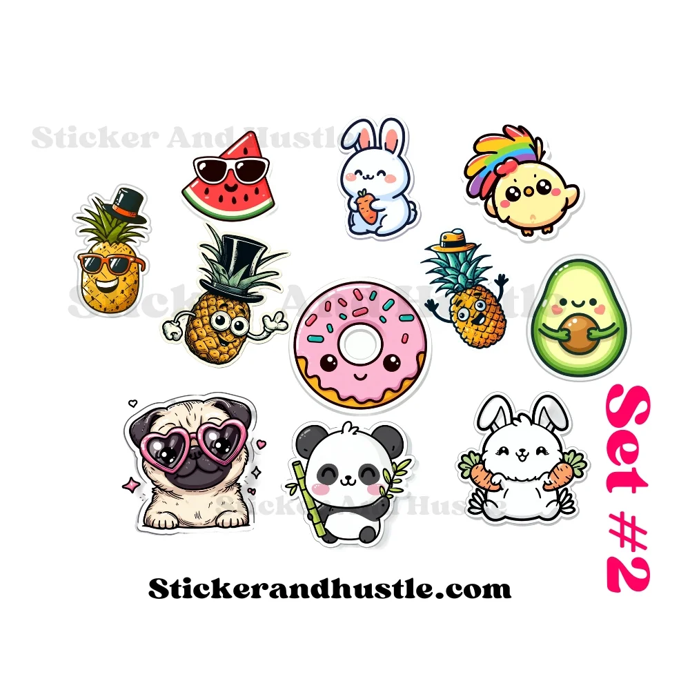 Kawaii Cuties: Cartoon Sticker Pack | Premium Vinyl Stickers for Stanley, HydroFlask, Laptops, and More - Image 3