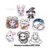Rabbits Galore: A Hoppy Collection - Set of 10 | Premium Vinyl Stickers for HydroFlask, Laptops, and More