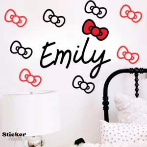 Kitty Cartoon Customized Name Decal