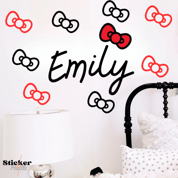 Kitty Cartoon Customized Name Decal
