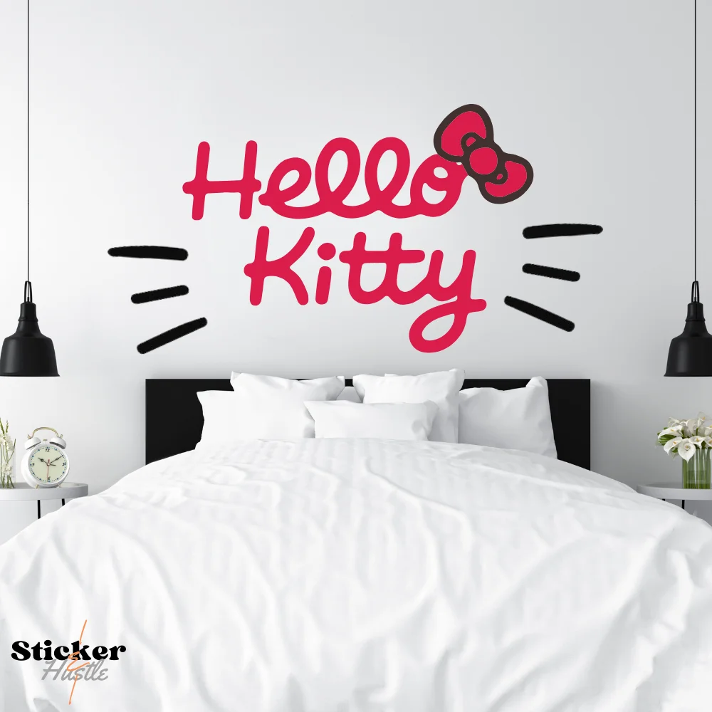 Custom Hello Wall Decal With Bow
