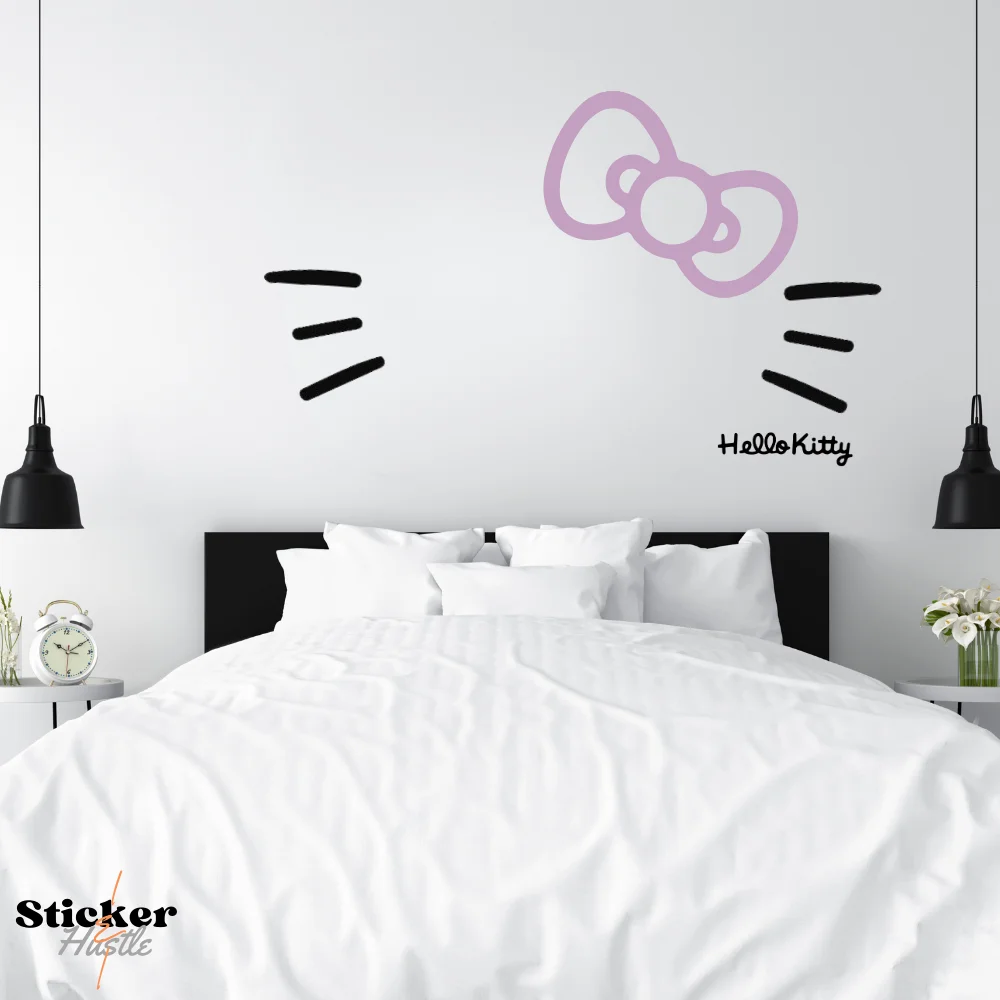 Whiskers and Bow Wall Decal