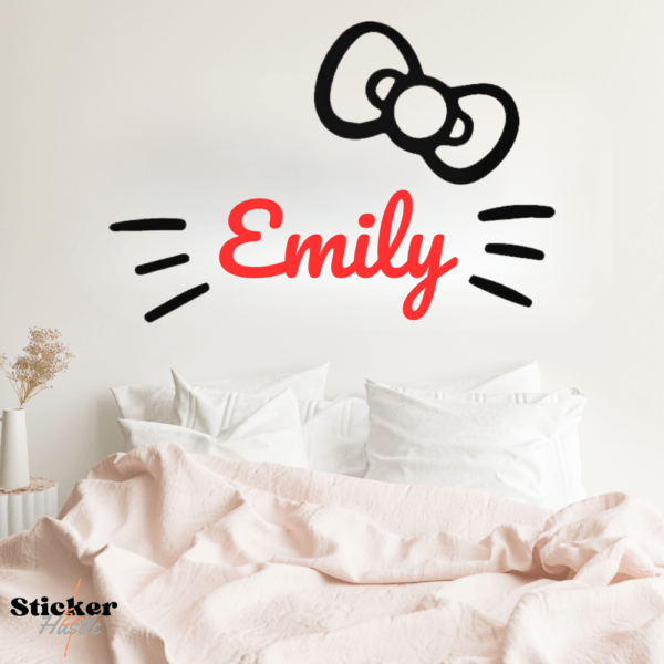 Whisker Cartoon Customized Name Decal